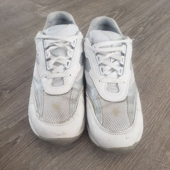 SAS Tour White Leather Mesh Silver Sneaker Shoes Womens Sz 9 Slim Made in USA - Picture 2 of 10